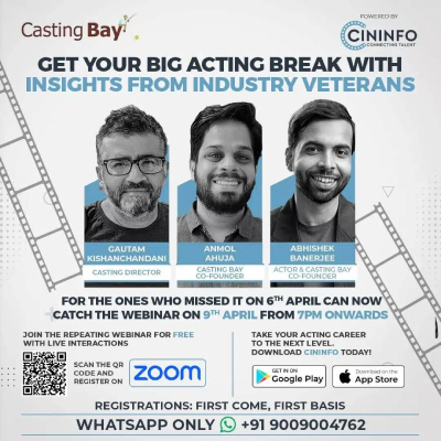 Get your big acting break with insights from Industry Veterans by Gautam Kishanchandani, Anmol Ahuja and Abhishek Banerjee